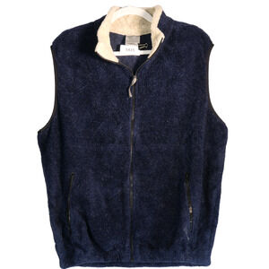 Colorado Trading Knit Sweater Vest Womens Large Blue Fleece Pockets Full Zip